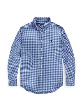 Ralph Lauren Blue Gingham Button-Down Shirt for Boys Size M